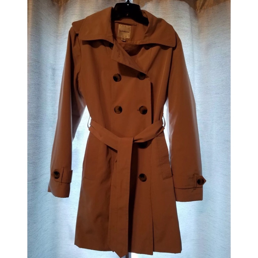 Beige Belted Trench Jacket